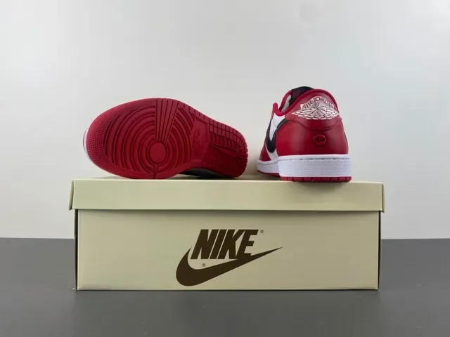 Nike Air Jordan 1 Low Red White Black Lifestyle Sneakers 17