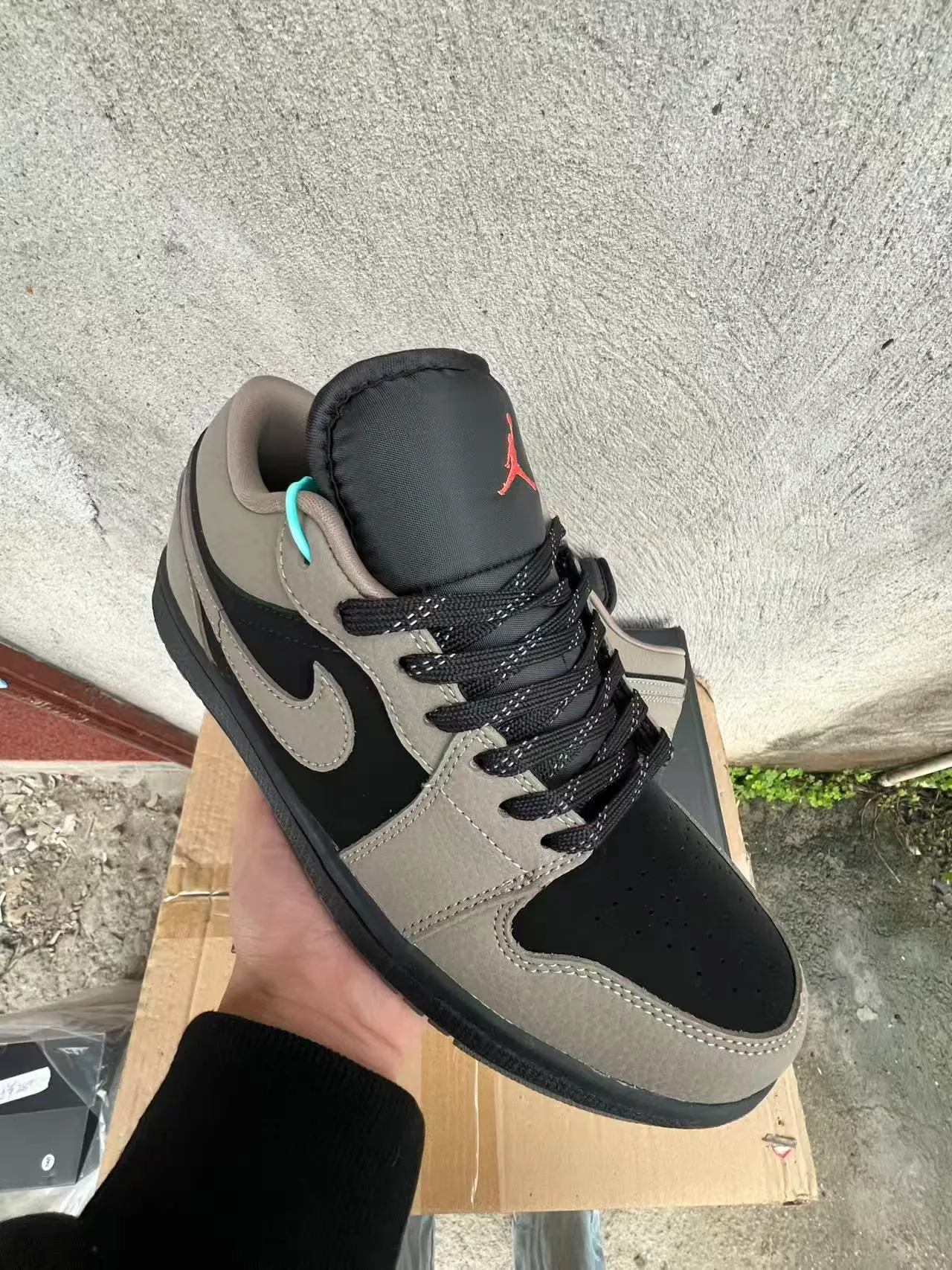 Nike Air Jordan 1 Low Taupe Black Lifestyle Sneakers 2