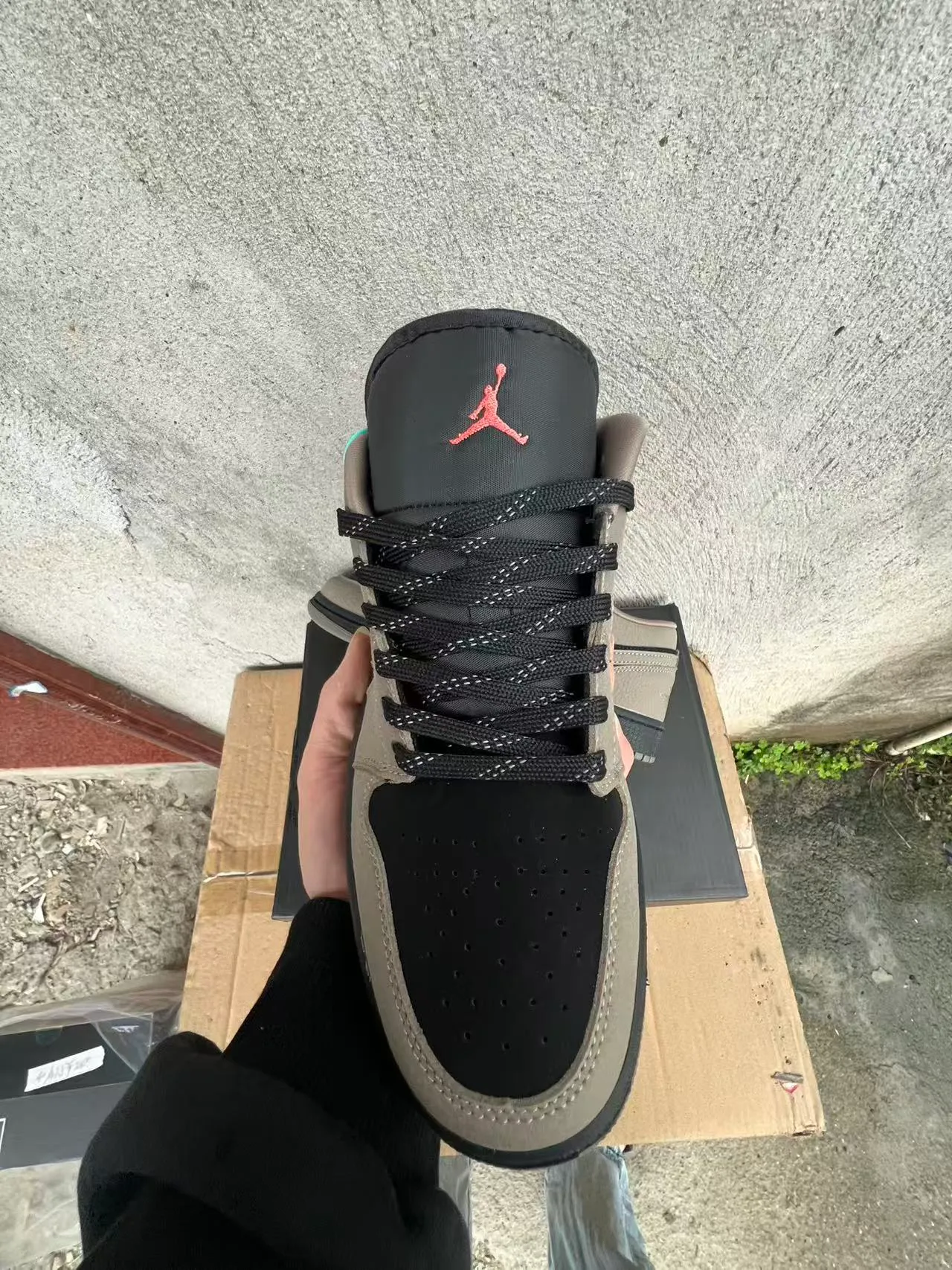 Nike Air Jordan 1 Low Taupe Black Lifestyle Sneakers 3