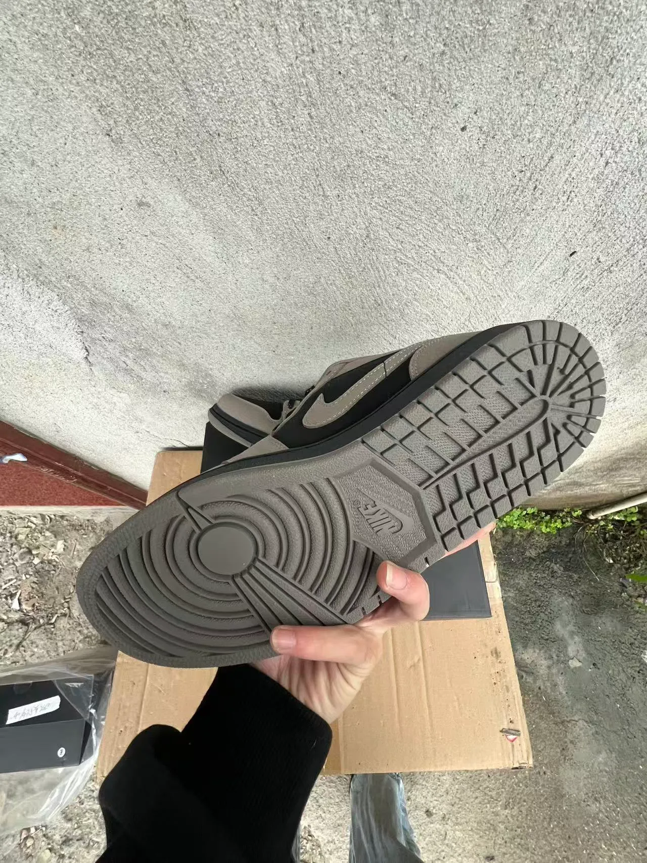 Nike Air Jordan 1 Low Taupe Black Lifestyle Sneakers 6