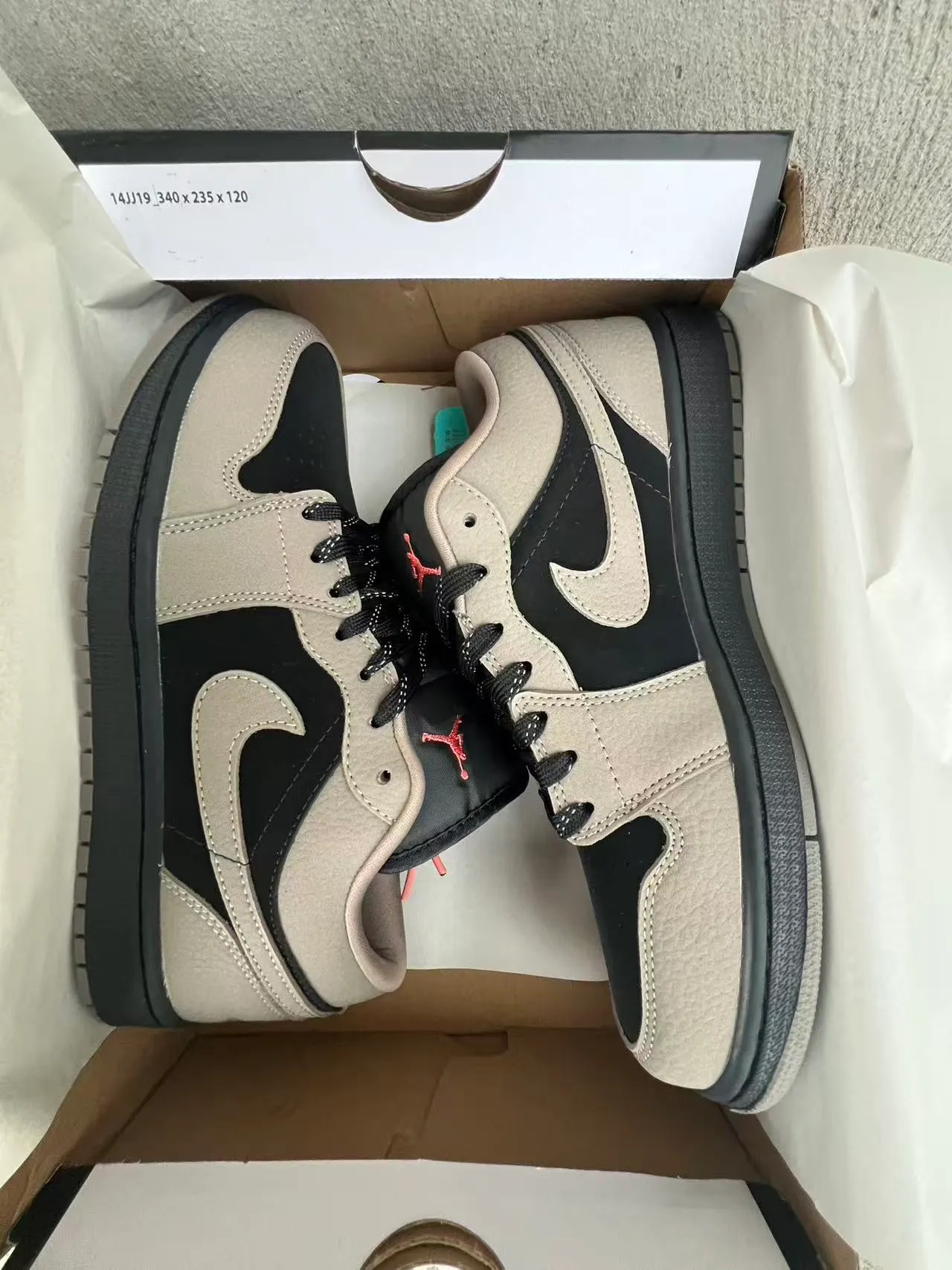 Nike Air Jordan 1 Low Taupe Black Lifestyle Sneakers 9