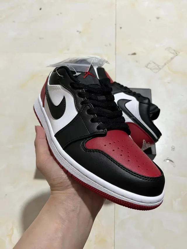 Nike Air Jordan 1 Low University Red Black White Lifestyle Sneakers 2