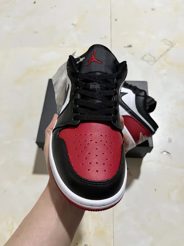 Nike Air Jordan 1 Low University Red Black White Lifestyle Sneakers 3