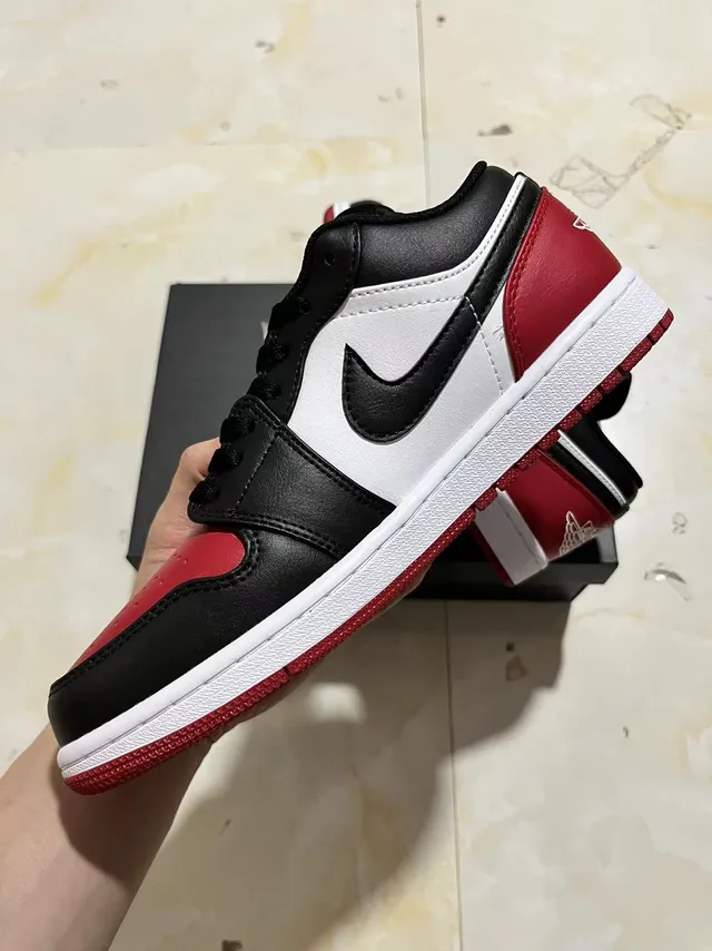 Nike Air Jordan 1 Low University Red Black White Lifestyle Sneakers 5