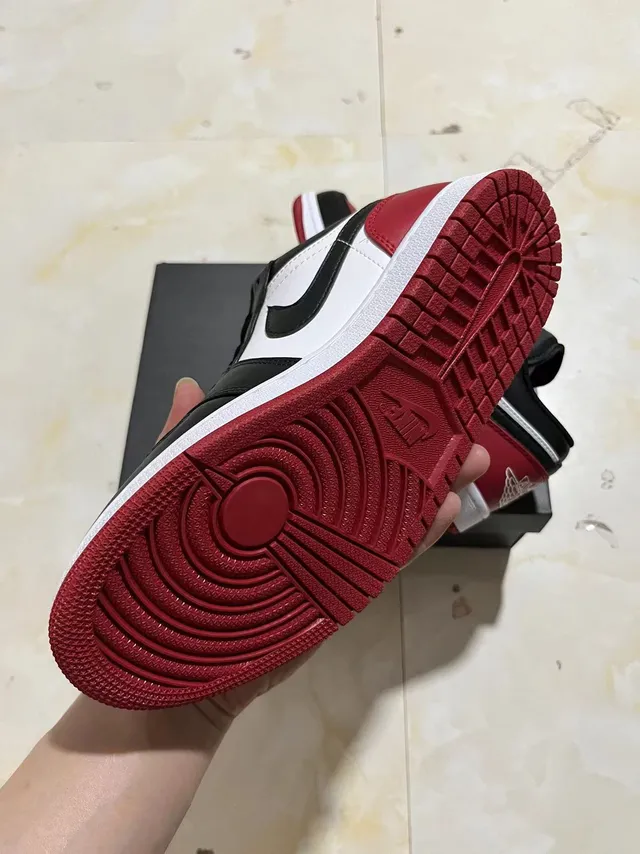 Nike Air Jordan 1 Low University Red Black White Lifestyle Sneakers 6