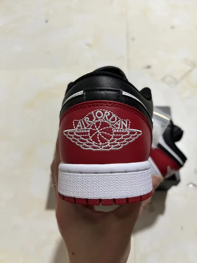 Nike Air Jordan 1 Low University Red Black White Lifestyle Sneakers 8