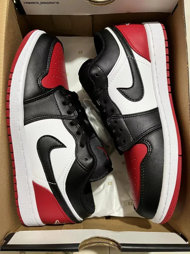 Nike Air Jordan 1 Low University Red Black White Lifestyle Sneakers 11
