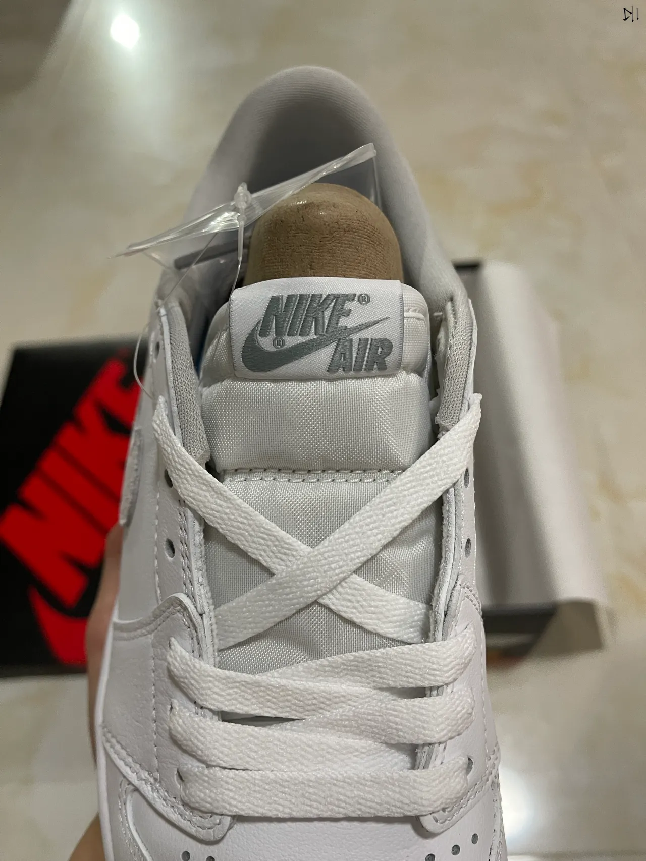 Nike Air Jordan 1 Low White and Light Gray Lifestyle Sneakers 3