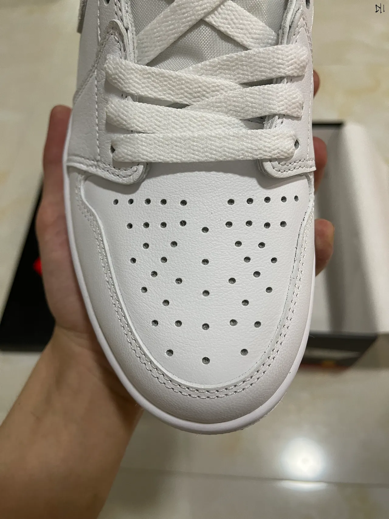 Nike Air Jordan 1 Low White and Light Gray Lifestyle Sneakers 4