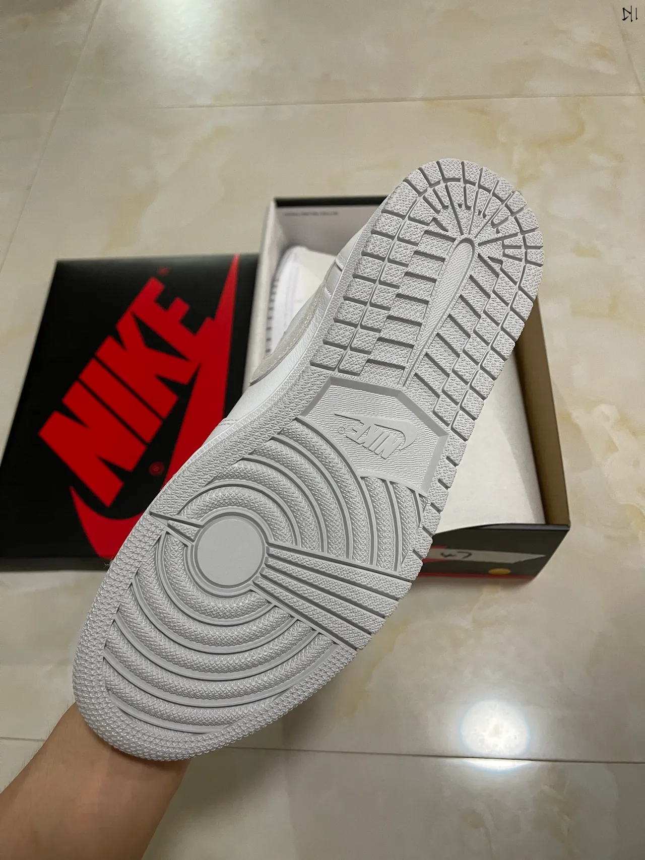 Nike Air Jordan 1 Low White and Light Gray Lifestyle Sneakers 6