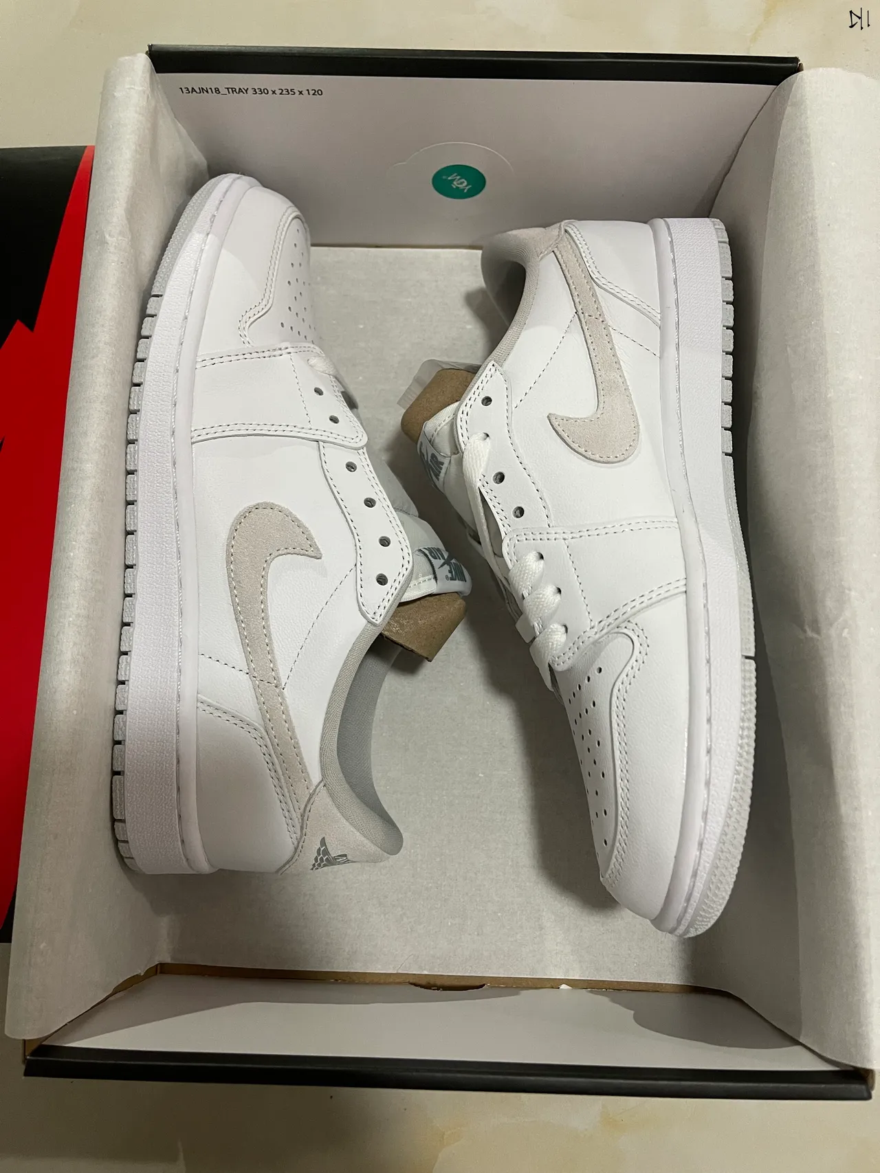 Nike Air Jordan 1 Low White and Light Gray Lifestyle Sneakers 8
