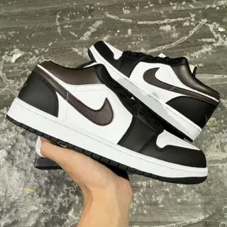 Nike Air Jordan 1 Low White Black Brown Lifestyle Sneakers