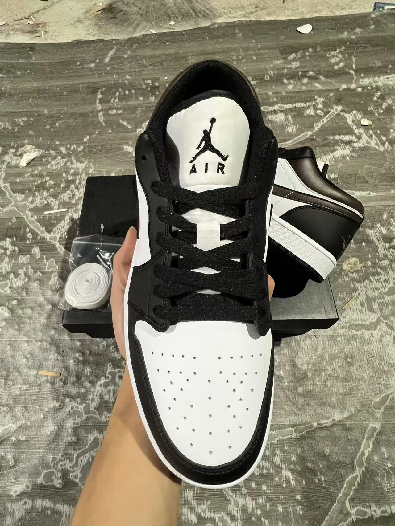 Nike Air Jordan 1 Low White Black Brown Lifestyle Sneakers 3