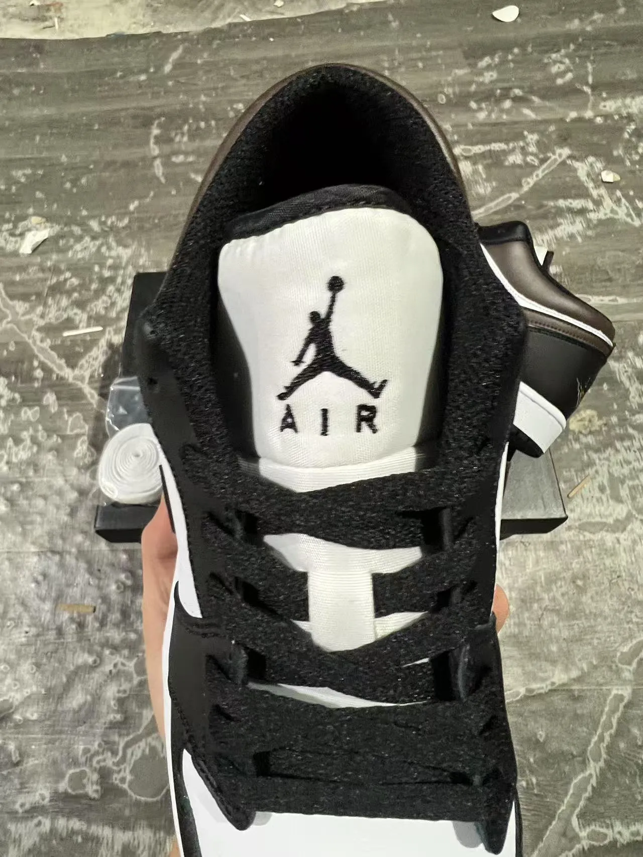 Nike Air Jordan 1 Low White Black Brown Lifestyle Sneakers 4