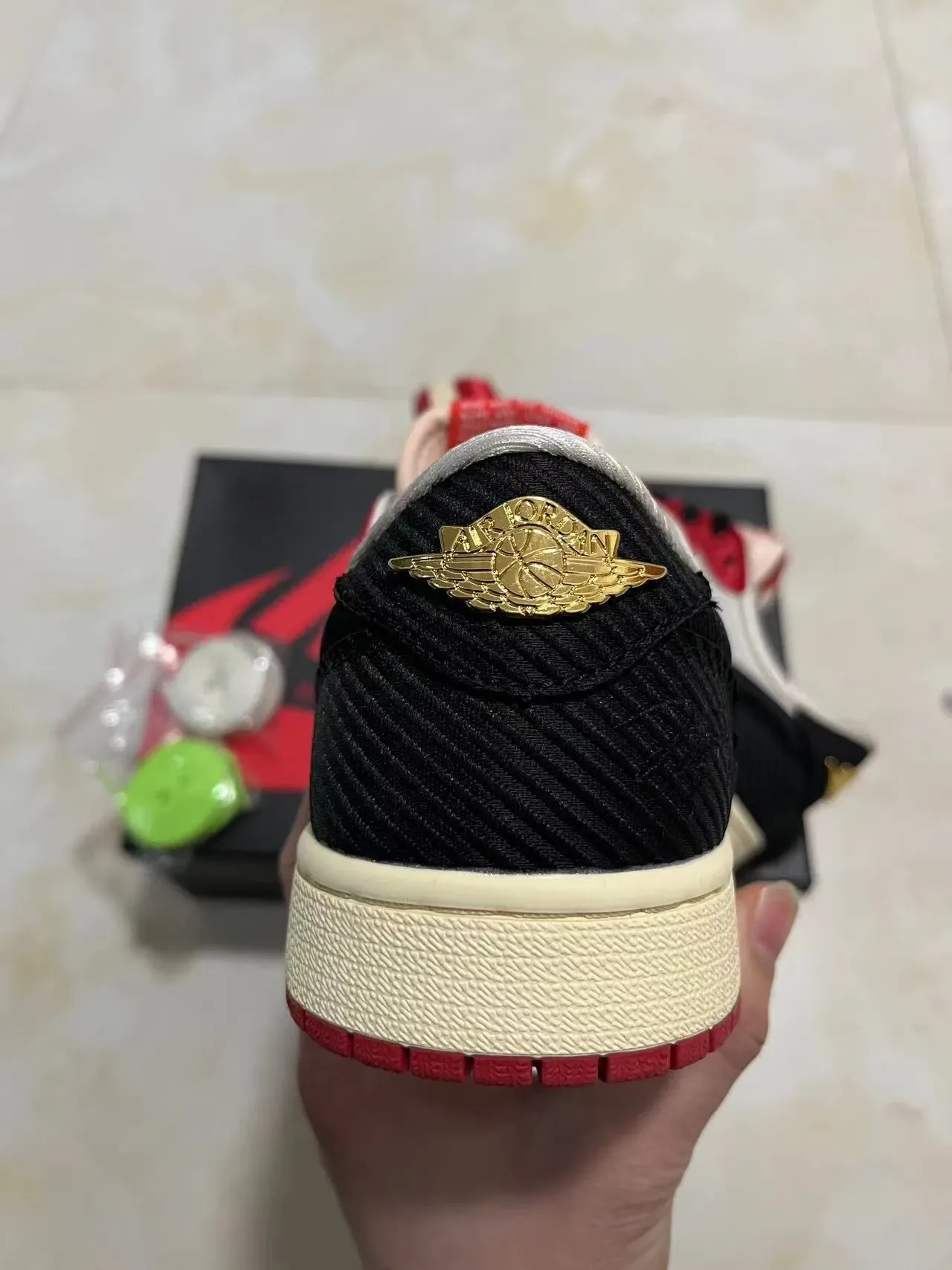 Nike Air Jordan 1 Red White Black Satin Lifestyle Sneakers 8