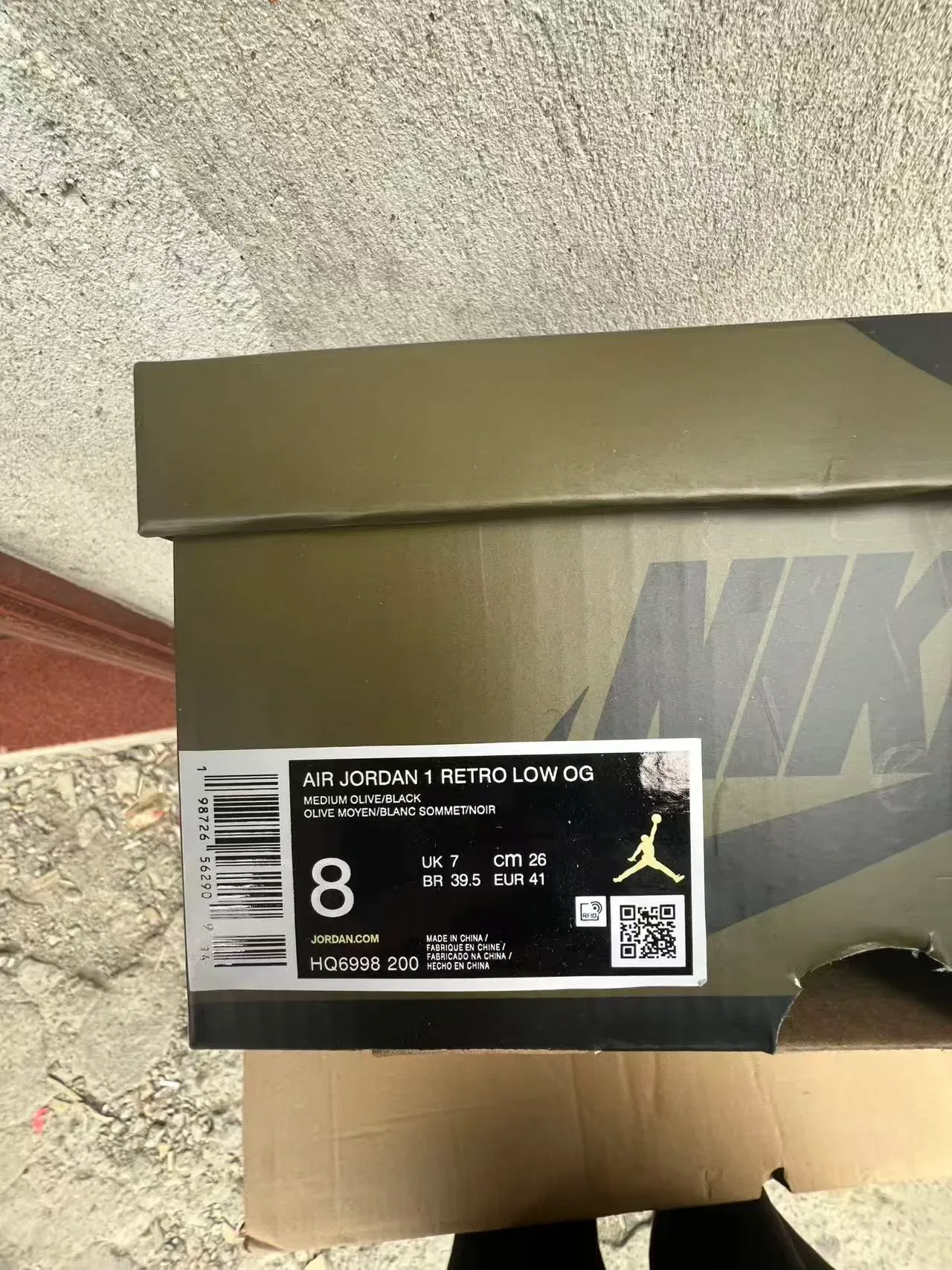 Nike Air Jordan 1 White Olive Green Black Lifestyle Sneakers 10