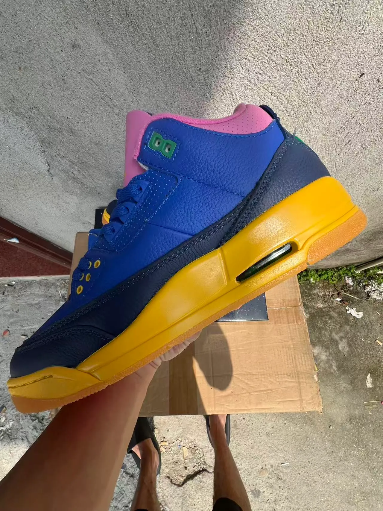 Nike Air Jordan 3 Royal Blue Navy Pink Yellow Basketball Shoes 5