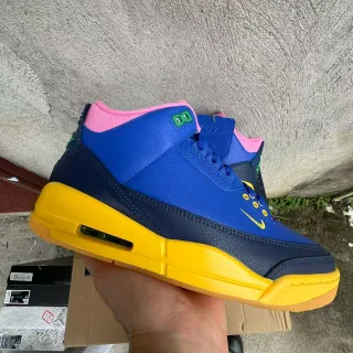 Nike Air Jordan 3 Royal Blue Navy Yellow Pink Basketball Shoes