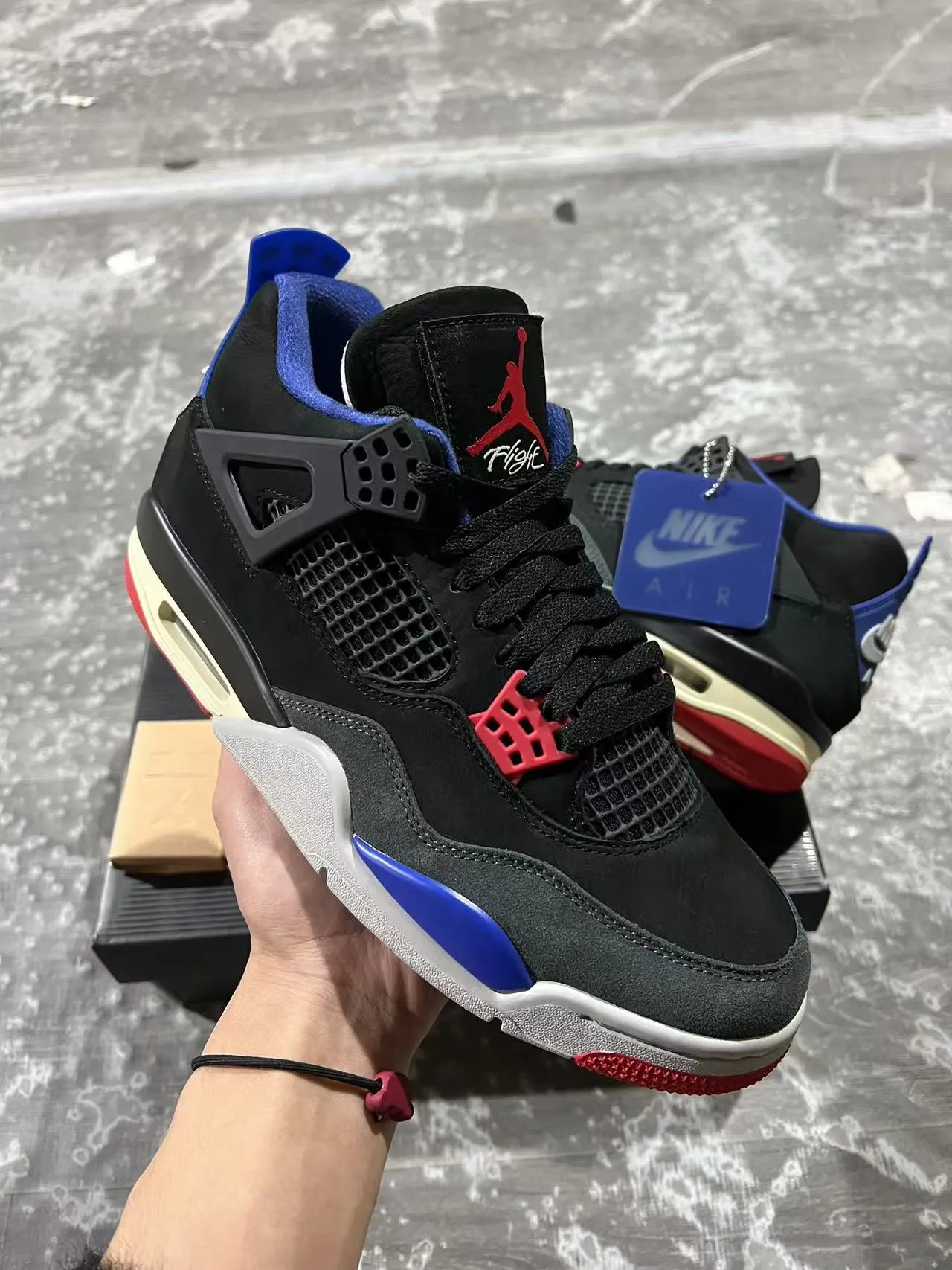 Nike Air Jordan 4 Black Royal Blue Red Basketball Shoes 2