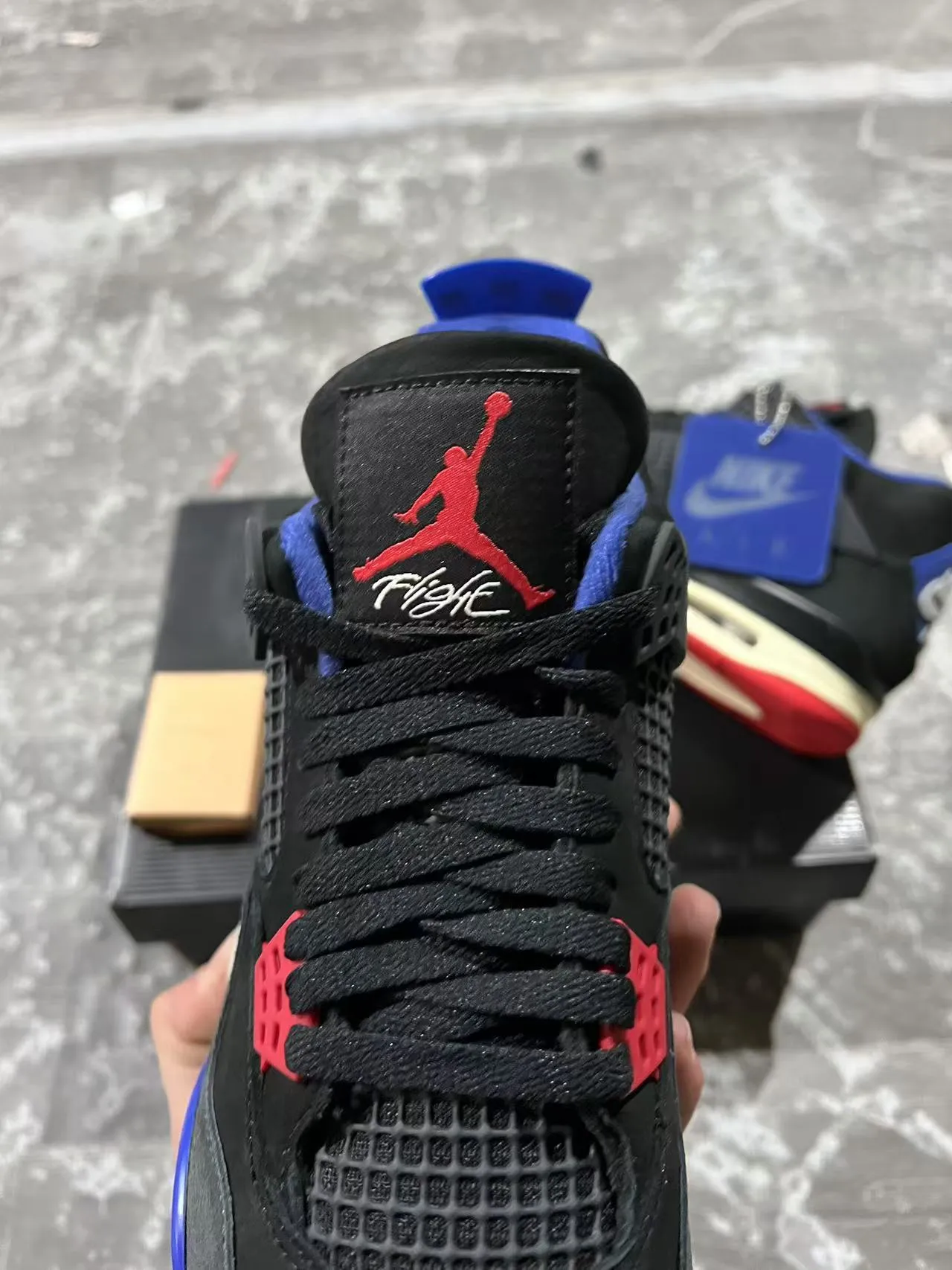Nike Air Jordan 4 Black Royal Blue Red Basketball Shoes 4