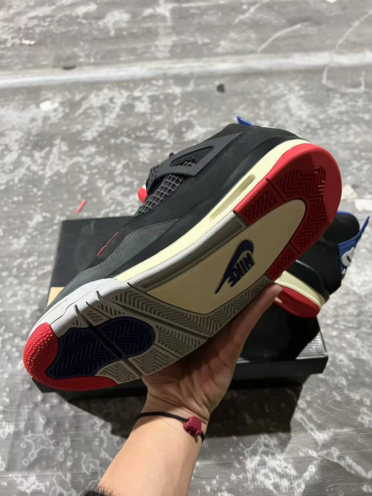 Nike Air Jordan 4 Black Royal Blue Red Basketball Shoes 6