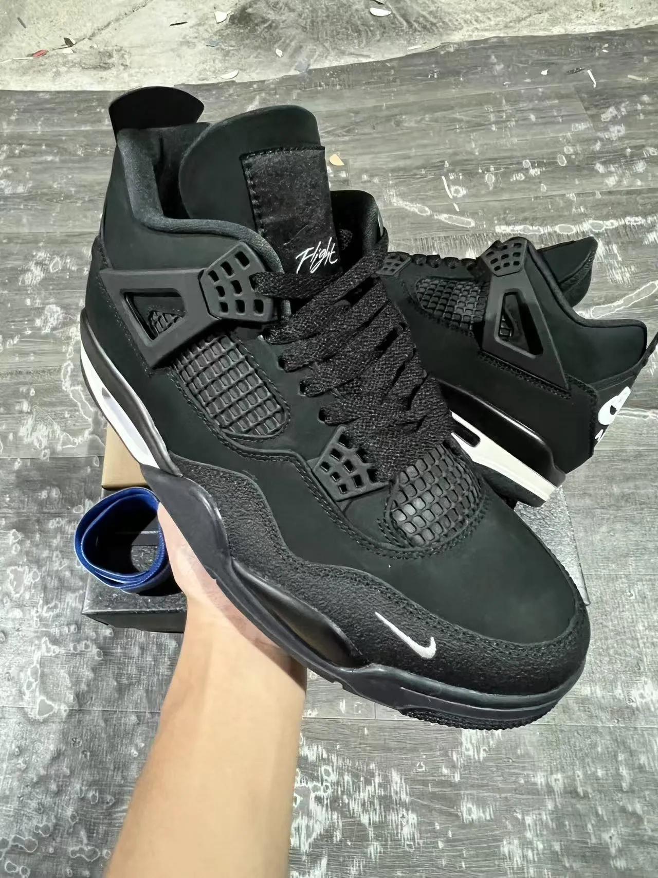 Nike Air Jordan 4 Black White Basketball Shoes 2