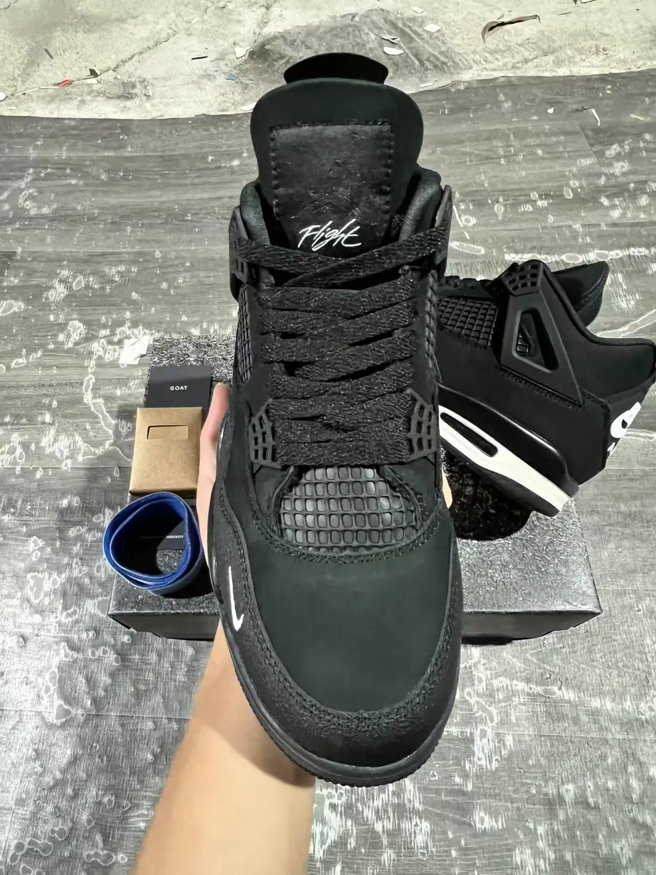 Nike Air Jordan 4 Black White Basketball Shoes 3