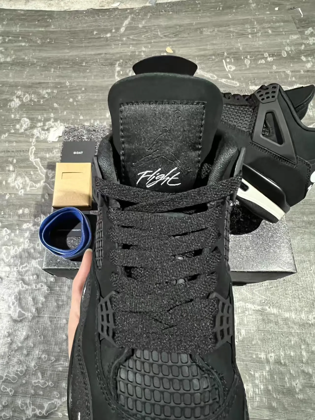 Nike Air Jordan 4 Black White Basketball Shoes 4