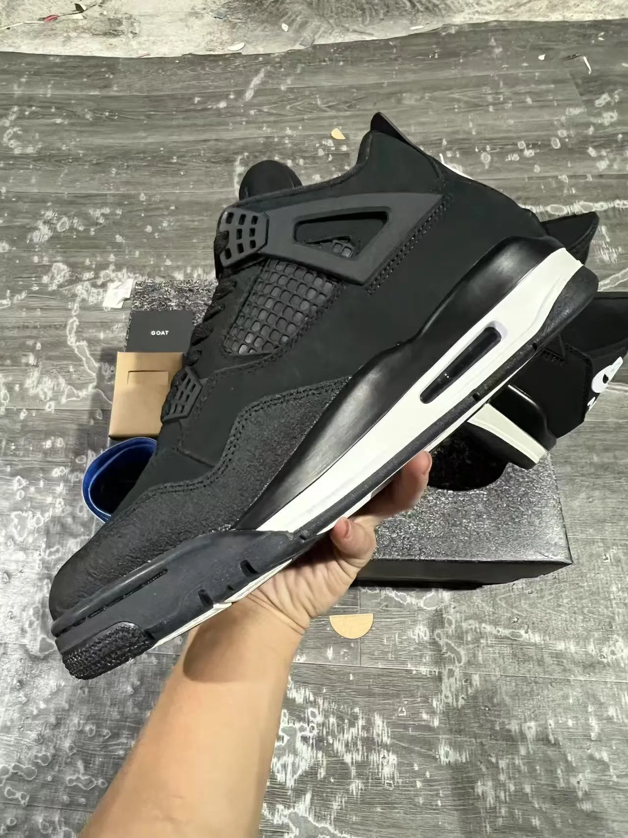 Nike Air Jordan 4 Black White Basketball Shoes 5
