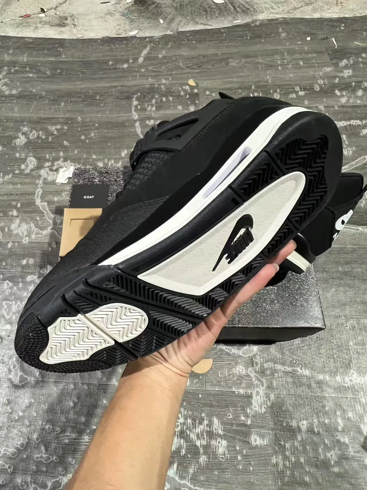 Nike Air Jordan 4 Black White Basketball Shoes 6