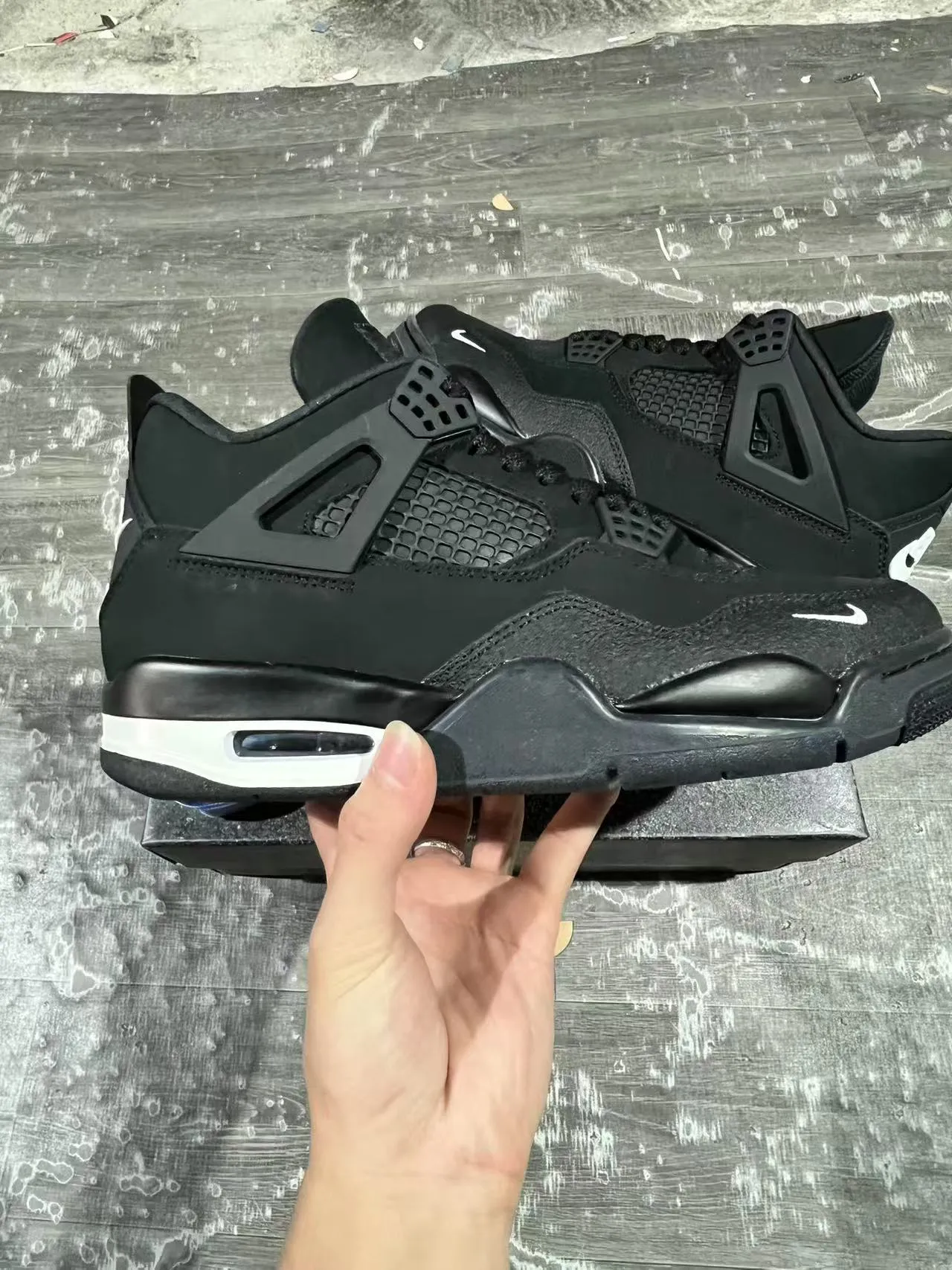 Nike Air Jordan 4 Black White Basketball Shoes 7