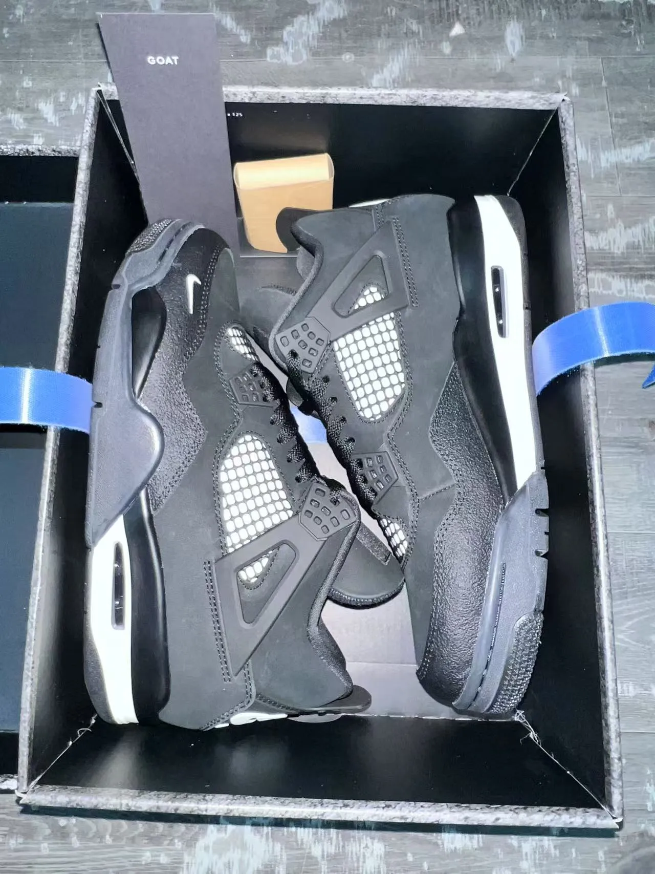 Nike Air Jordan 4 Black White Basketball Shoes 9