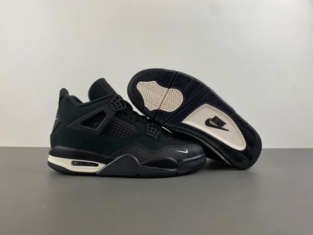 Nike Air Jordan 4 Black White Basketball Shoes 23