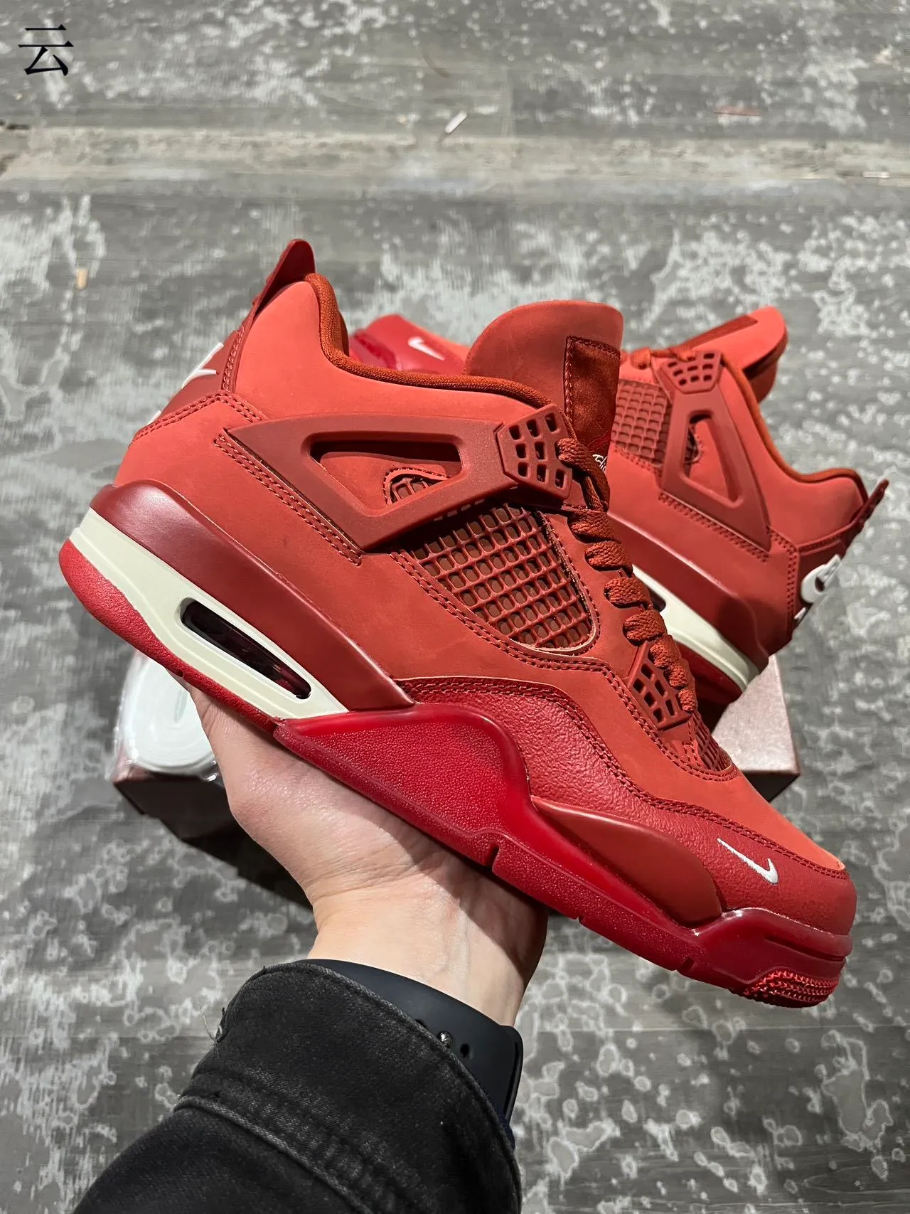 Nike Air Jordan 4 Tênis de Basquete Monocromáticos Vermelhos 2