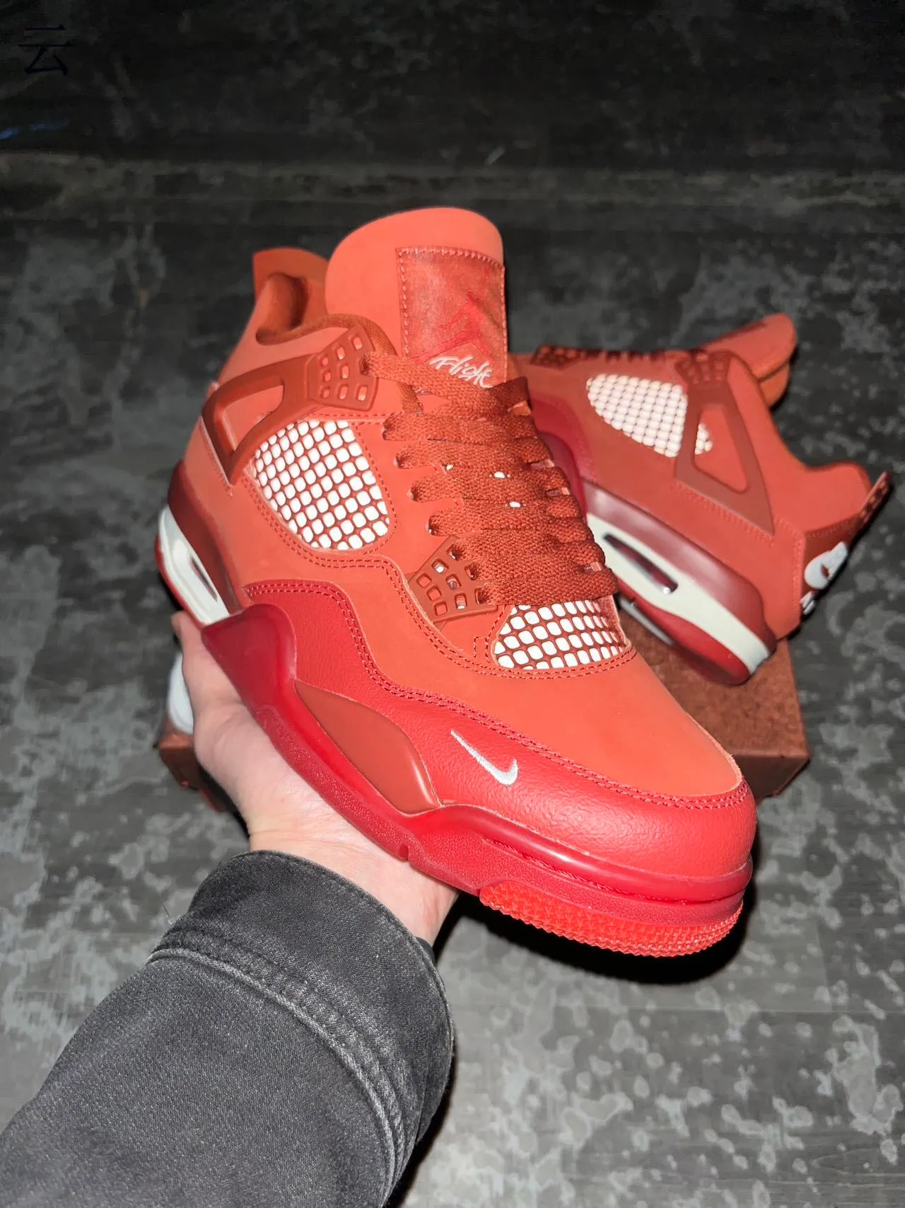 Nike Air Jordan 4 Tênis de Basquete Monocromáticos Vermelhos 4