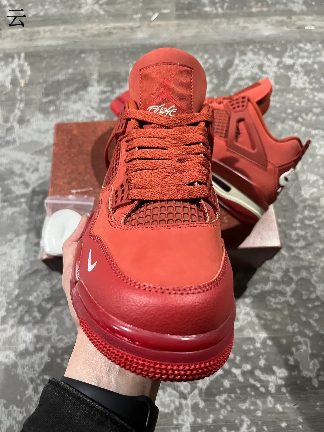 Nike Air Jordan 4 Tênis de Basquete Monocromáticos Vermelhos 5