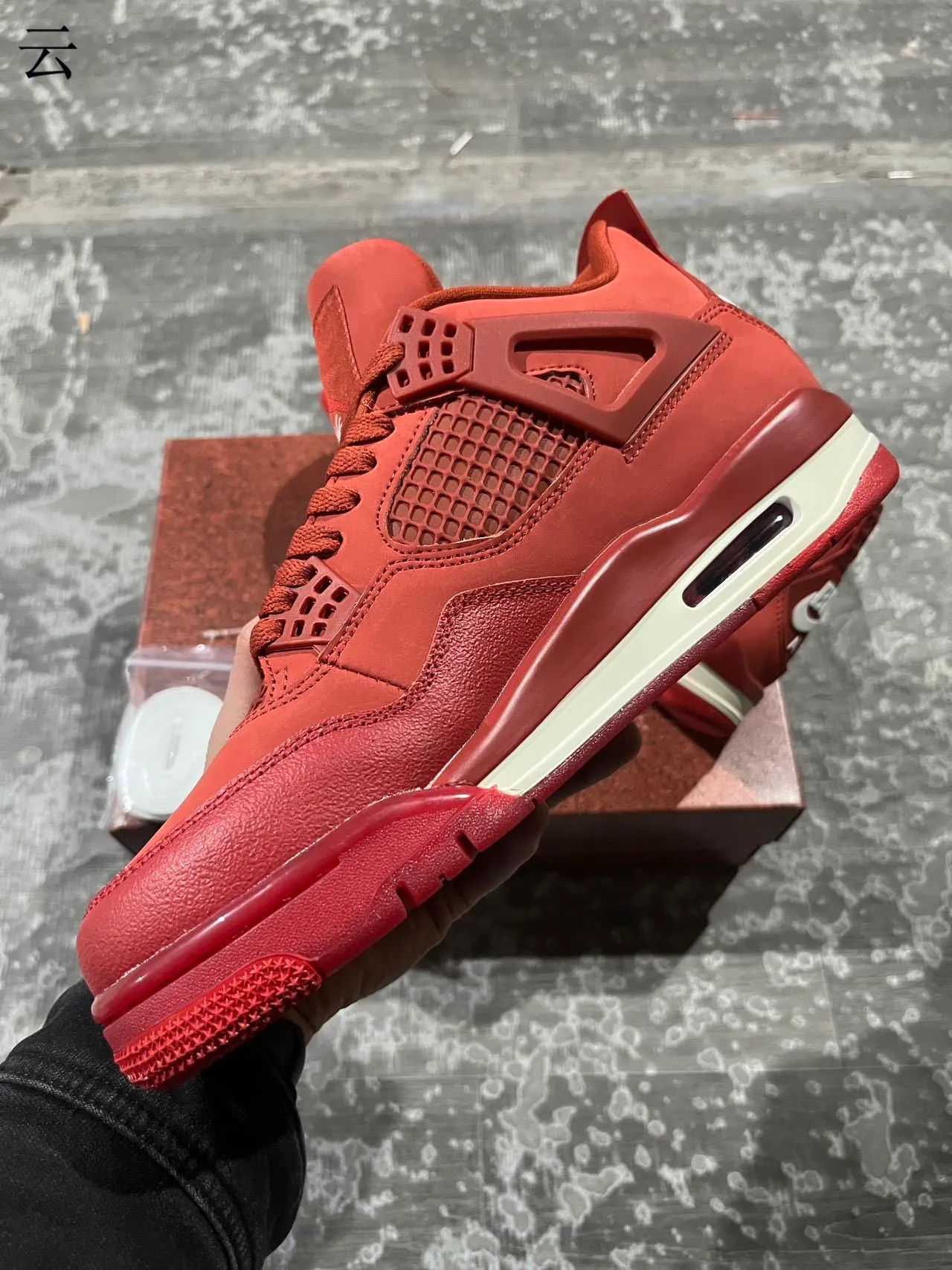 Nike Air Jordan 4 Tênis de Basquete Monocromáticos Vermelhos 6