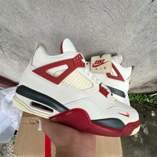 Nike Air Jordan 4 White Red Black Basketball Shoes