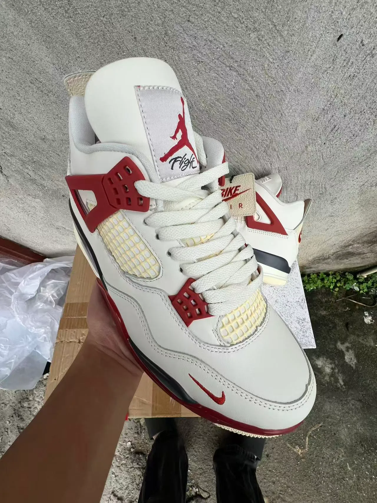 Nike Air Jordan 4 White Red Black Basketball Shoes 2