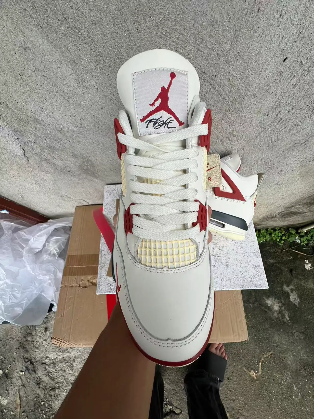 Nike Air Jordan 4 White Red Black Basketball Shoes 3