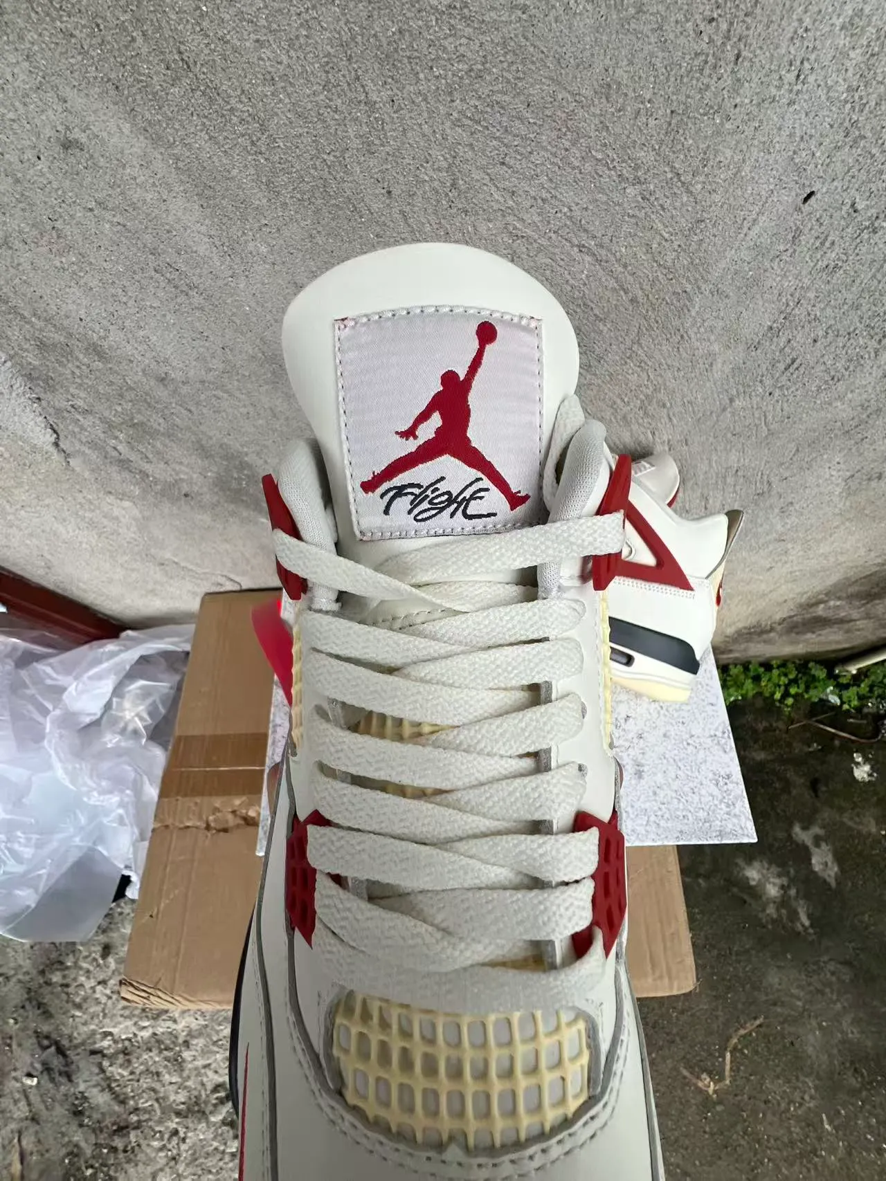 Nike Air Jordan 4 White Red Black Basketball Shoes 4