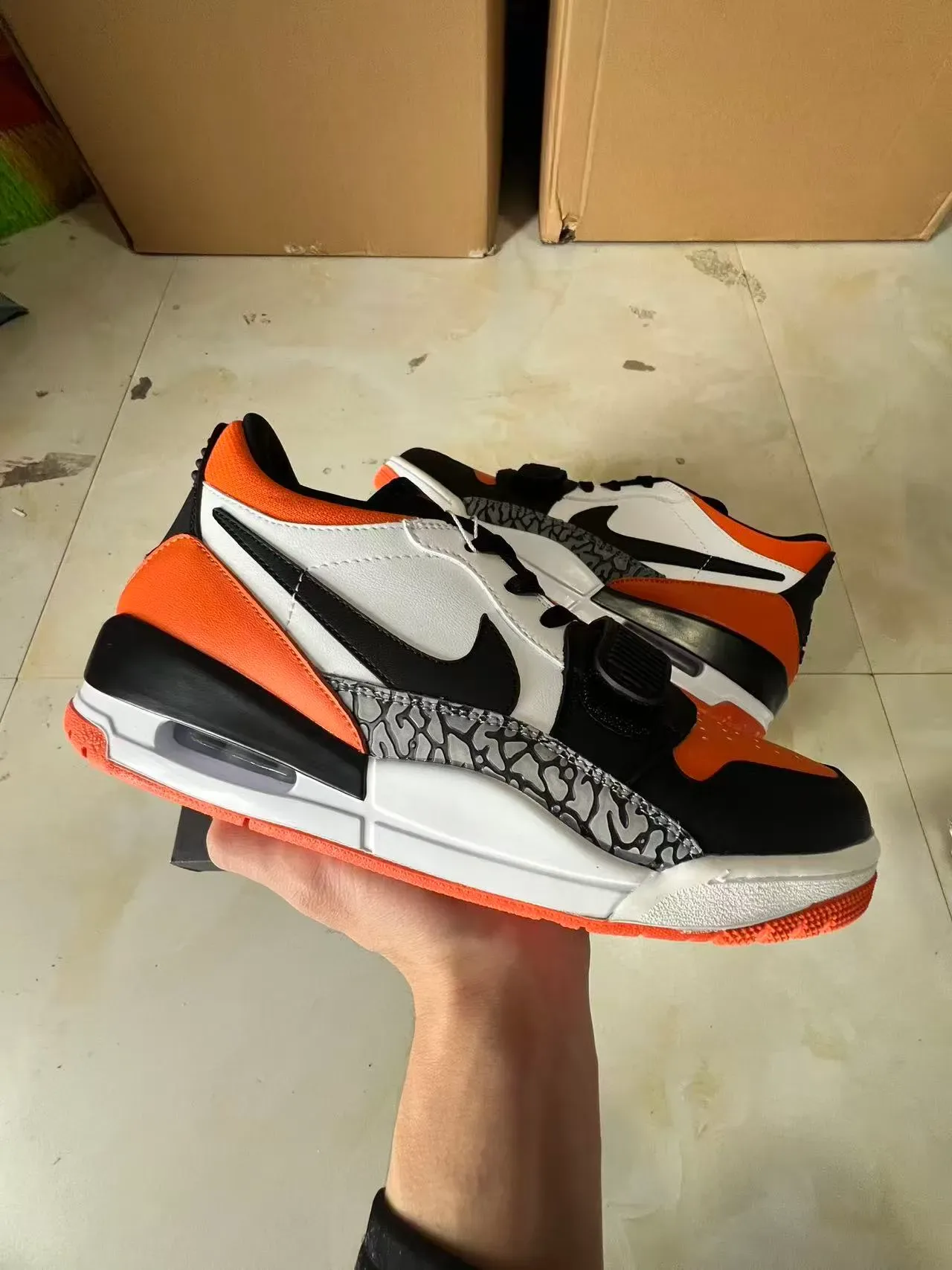 Nike Air Jordan Legacy 312 Orange White Black Elephant Print Lifestyle Sneakers 2
