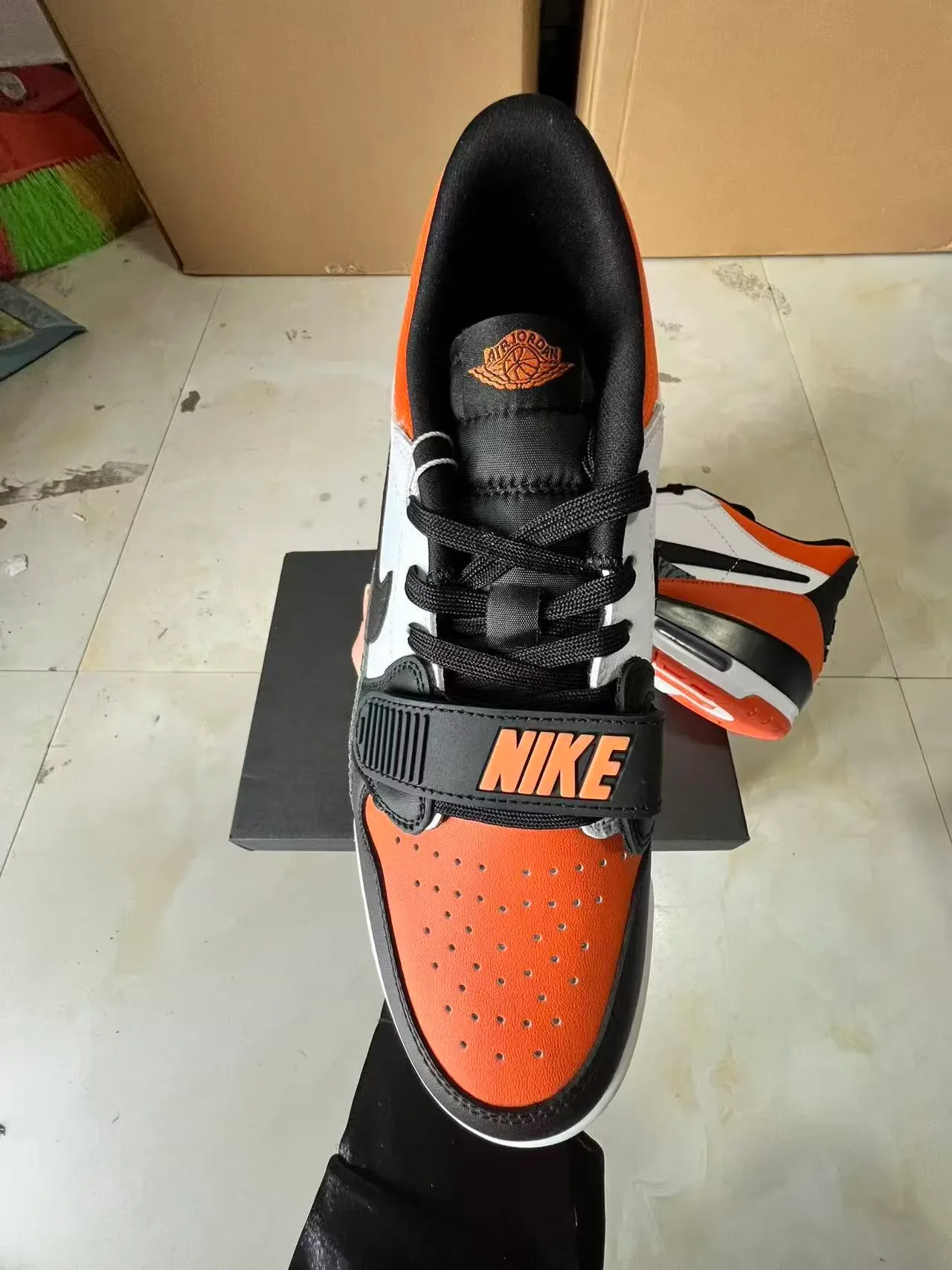 Nike Air Jordan Legacy 312 Orange White Black Elephant Print Lifestyle Sneakers 4
