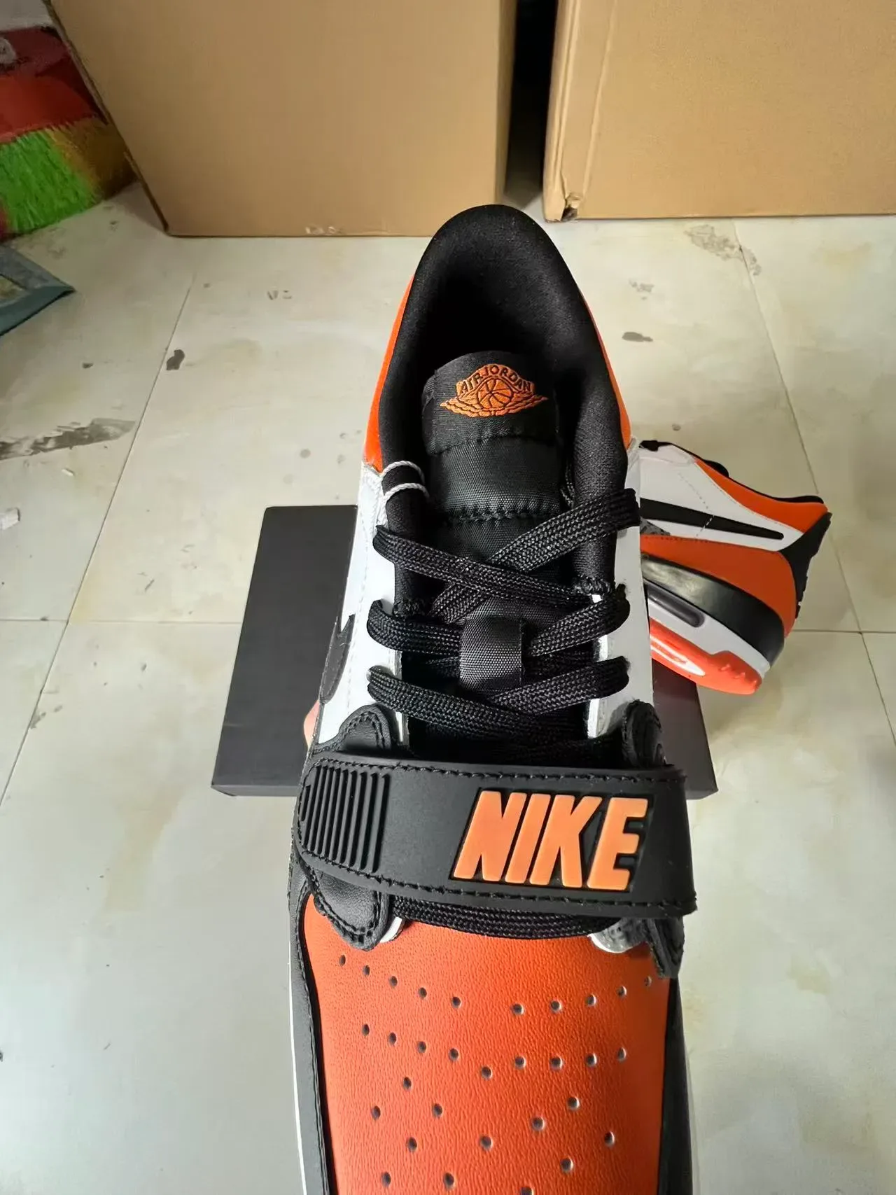 Nike Air Jordan Legacy 312 Orange White Black Elephant Print Lifestyle Sneakers 5