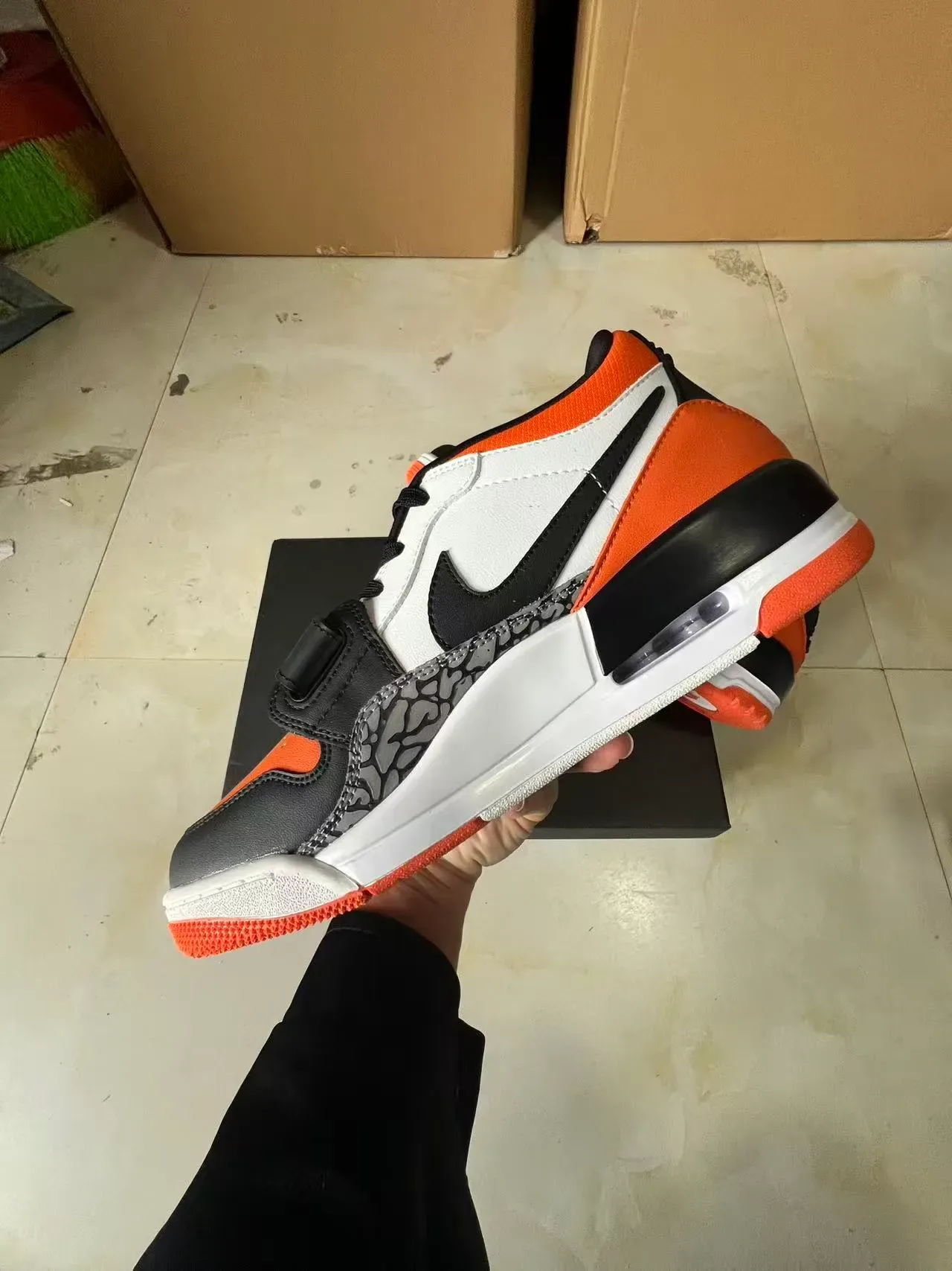 Nike Air Jordan Legacy 312 Orange White Black Elephant Print Lifestyle Sneakers 6