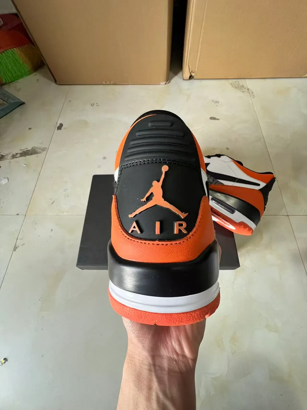 Nike Air Jordan Legacy 312 Orange White Black Elephant Print Lifestyle Sneakers 9