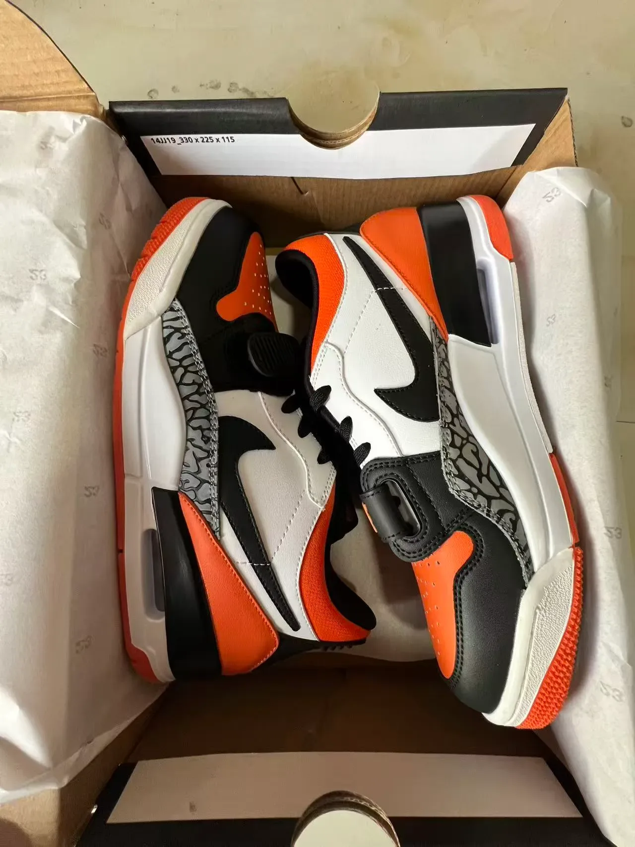 Nike Air Jordan Legacy 312 Orange White Black Elephant Print Lifestyle Sneakers 10