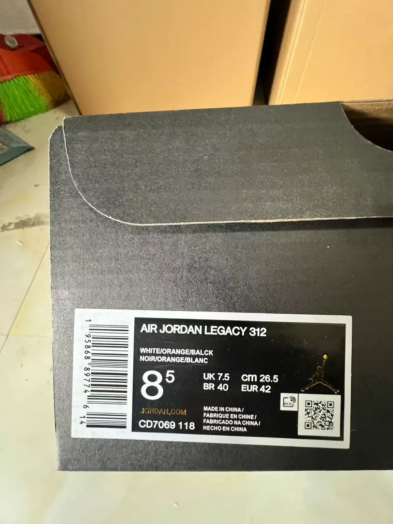 Nike Air Jordan Legacy 312 Orange White Black Elephant Print Lifestyle Sneakers 11