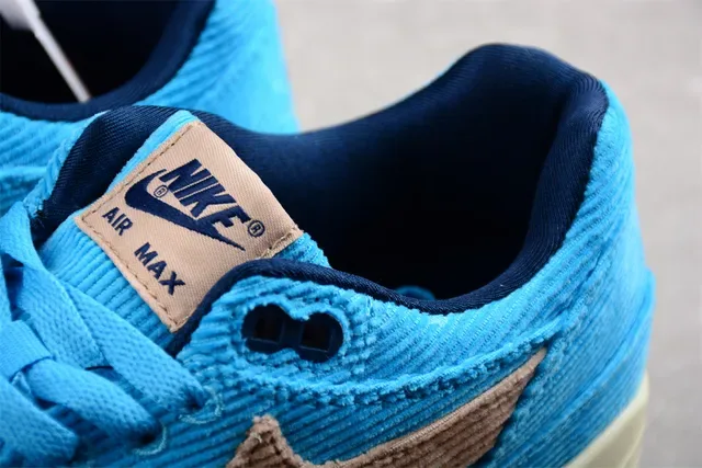 Nike Air Max 1 Corduroy Blue Tan Lifestyle Sneakers 6
