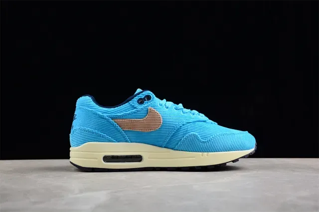 Nike Air Max 1 Corduroy Blue Tan Lifestyle Sneakers 11